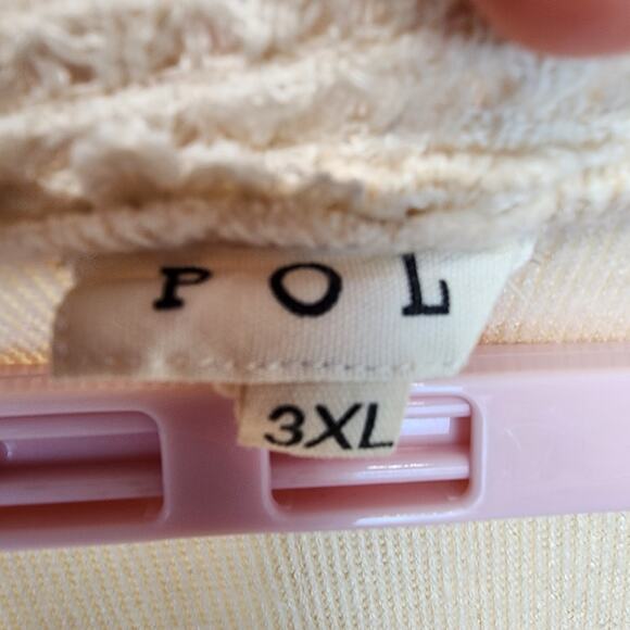 POL Cream Pullover Sweater Size 3XL Long Sleeve Seams V-neck Knit Trim Anthro - Picture 12 of 13